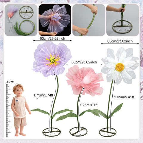Leinuosen giant mesh purple flower on a stand adds dramatic color to events