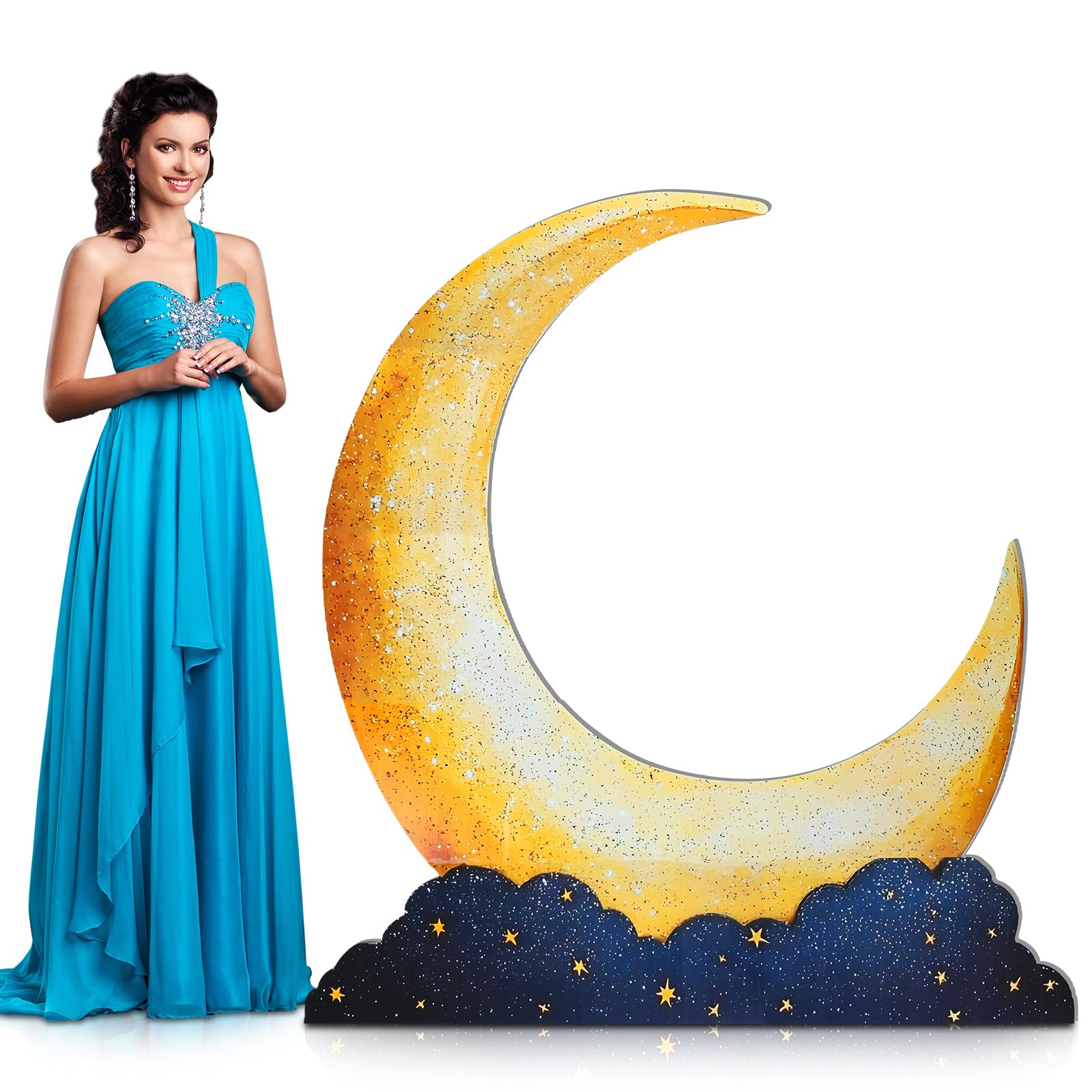 Leinuosen moon starry night backdrop 59x51 inches for memorable photo moments.