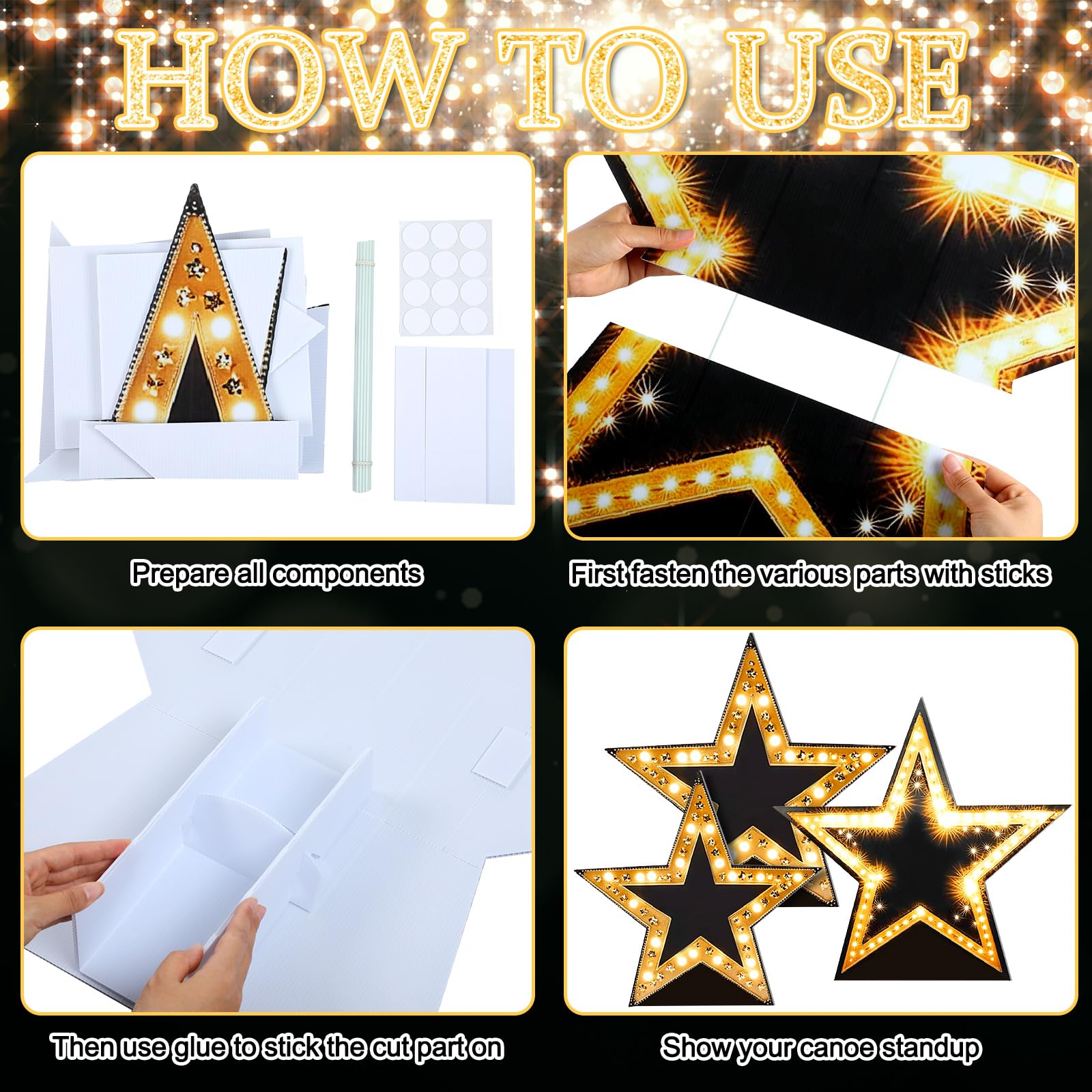 Leinuosen starry-night decor closeup showing vivid color and glossy finish.