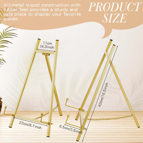 Leinuosen tabletop easel on desk elevates photos and art.