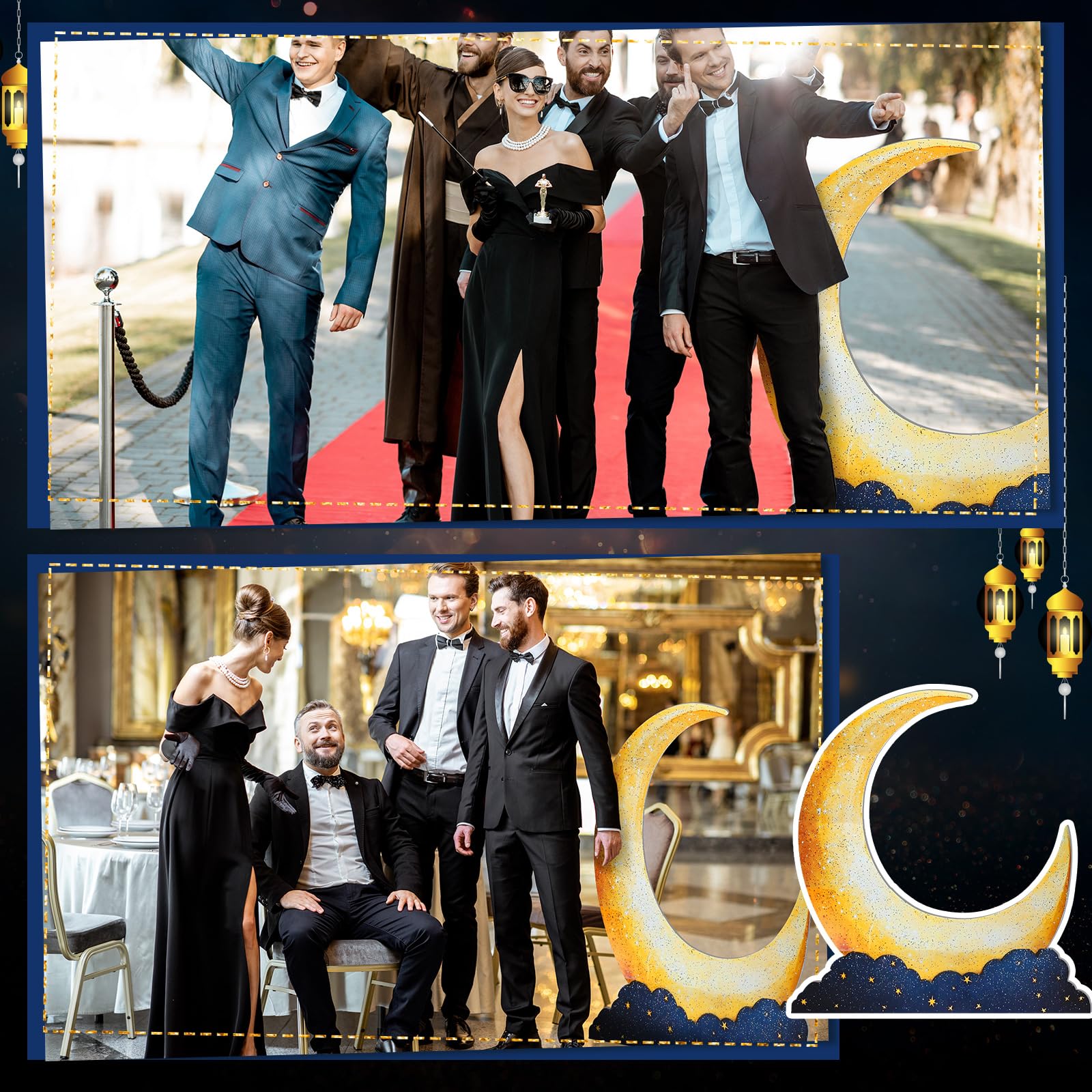 Leinuosen starry night moon backdrop ideal for weddings and prom decor.