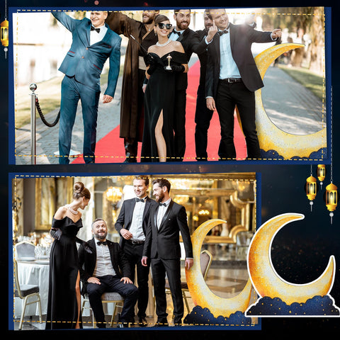 Leinuosen starry night moon backdrop ideal for weddings and prom decor.