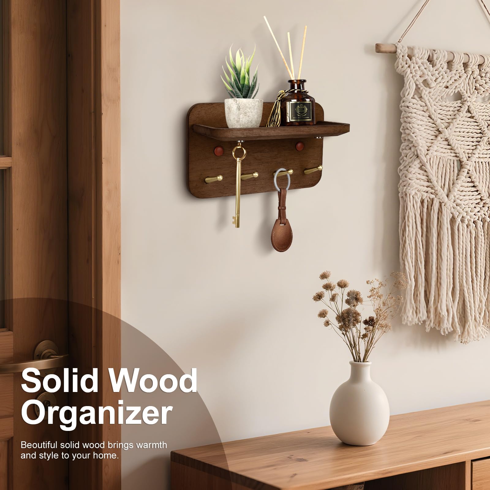 LEIRUOTM brass hooks resist rust and patina for lasting durability.