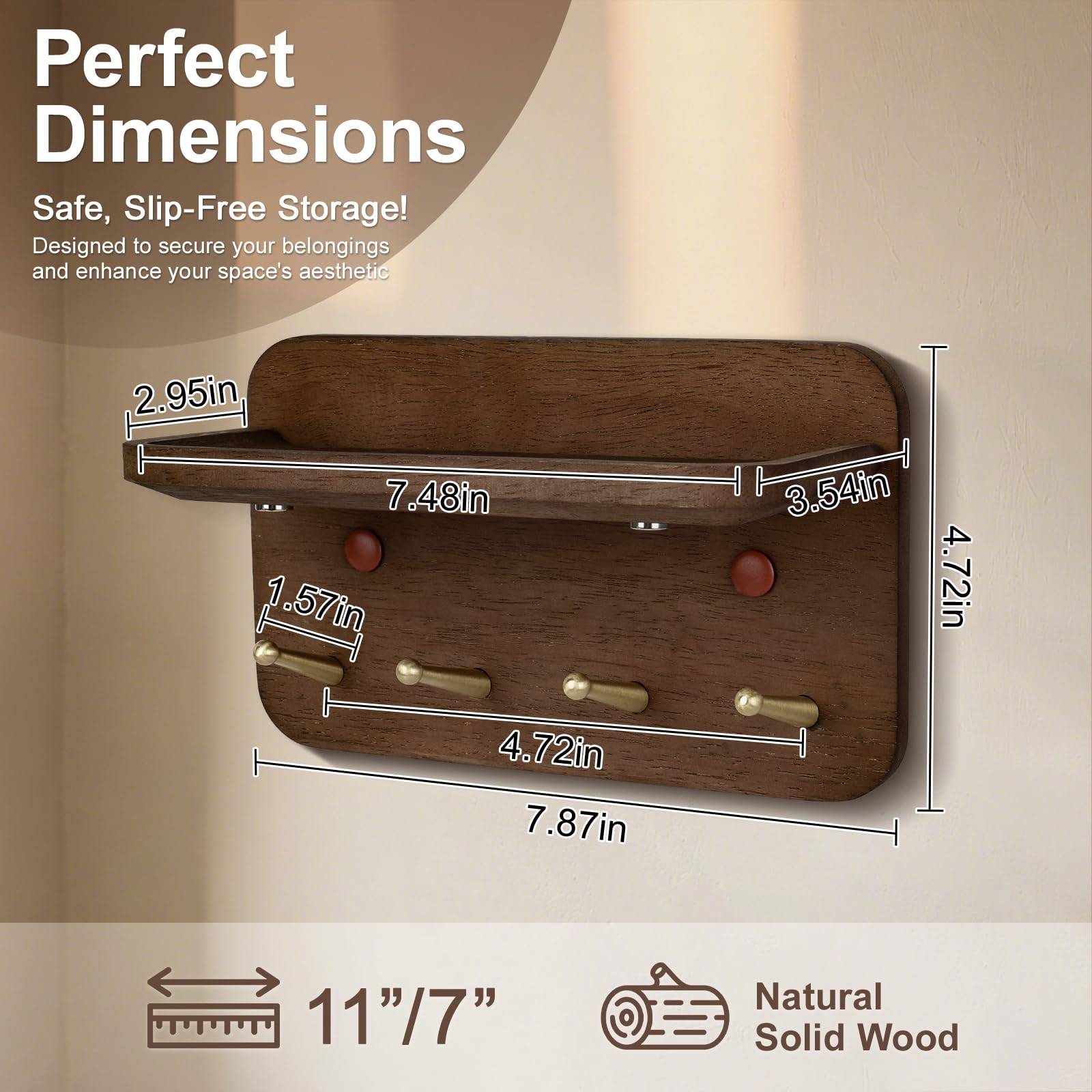 LEIRUOTM grooved design prevents slipping of mail and small items.
