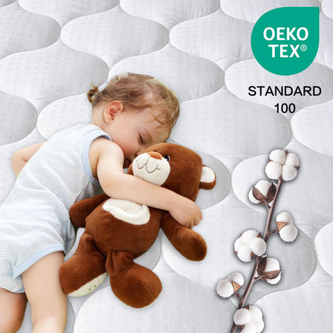 LEISURE TOWN Cotton King Mattress Pad breathable surface offers cool, airy sleep experience.