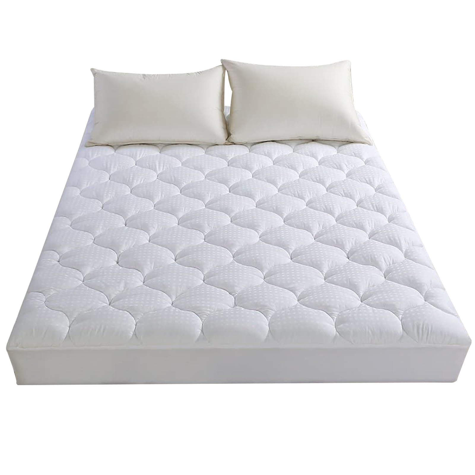 LEISURE TOWN Cotton King Mattress Pad machine washable and keeps loft after washing.