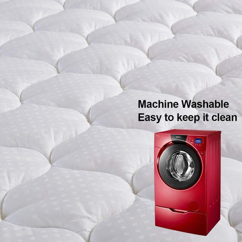 LEISURE TOWN Cotton King Mattress Pad quilting design keeps fill evenly distributed for consistent support.