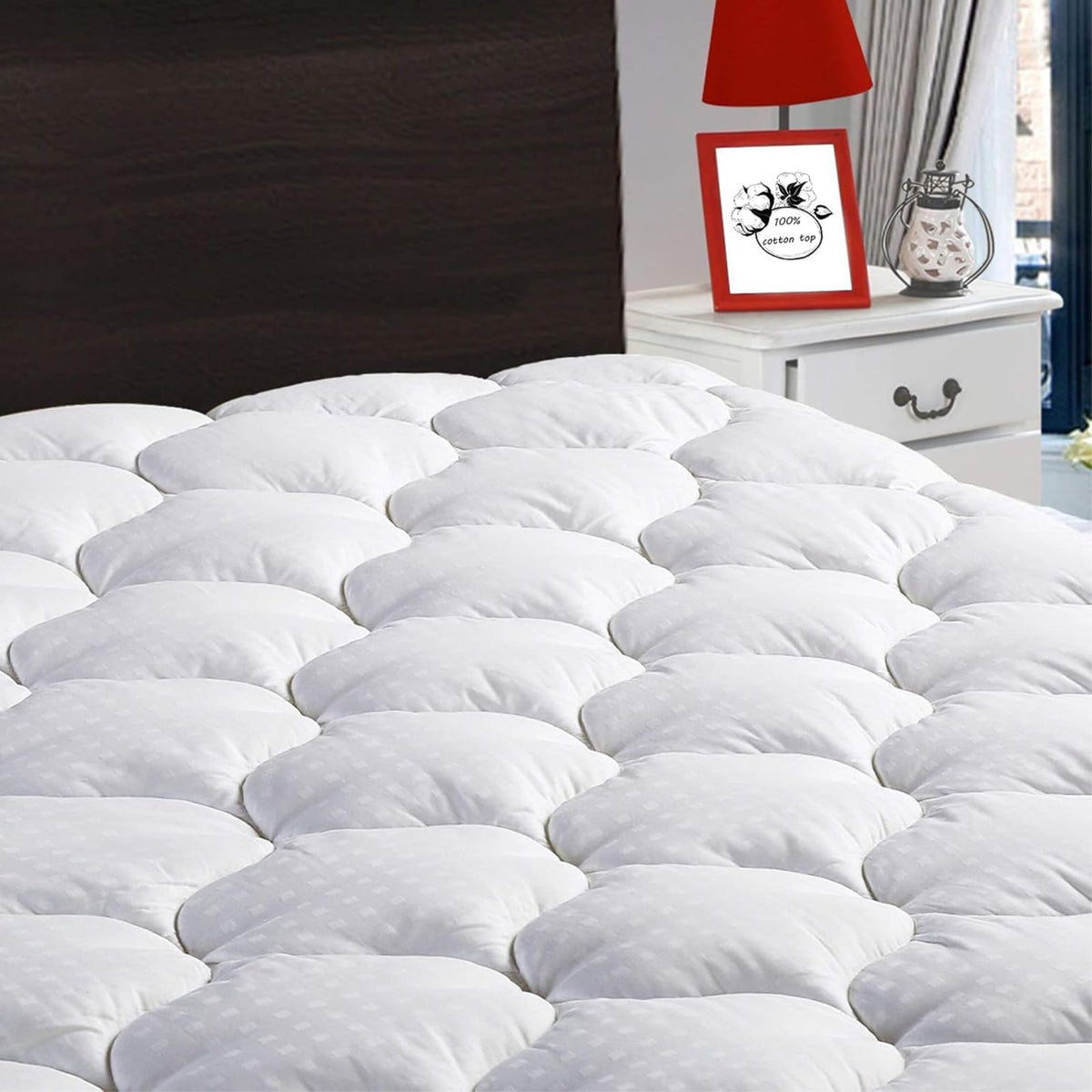 LEISURE TOWN Cotton King Mattress Pad top cover delivers breathable, natural comfort night after night.
