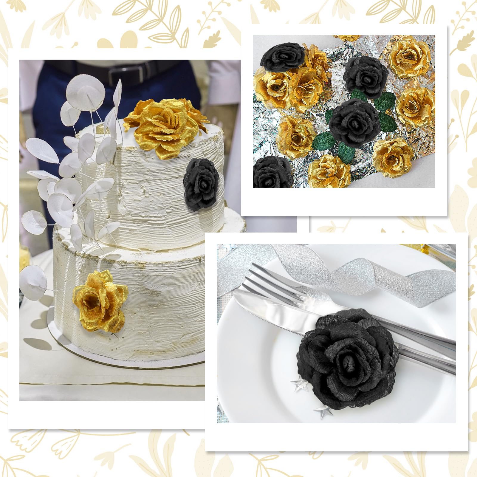 LELEE includes durable silk blooms for cake toppers and decor accents