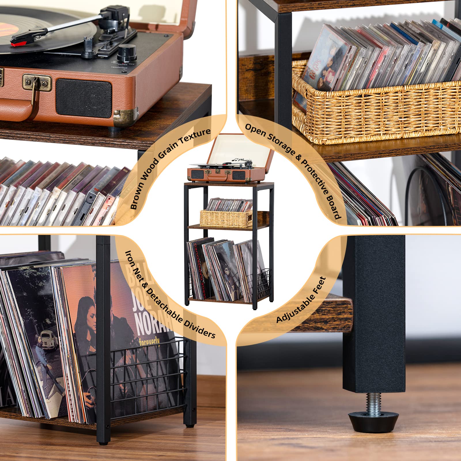 LELELINKY adjustable feet keep the unit level on uneven floors.