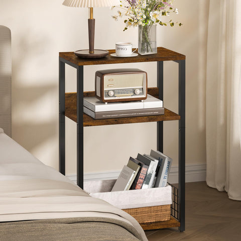 LELELINKY large brown record player stand adjustable feet help stay level on uneven floors