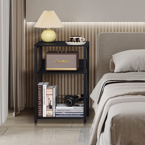 LELELINKY record-player-stand top surface accommodates turntables and accessories.