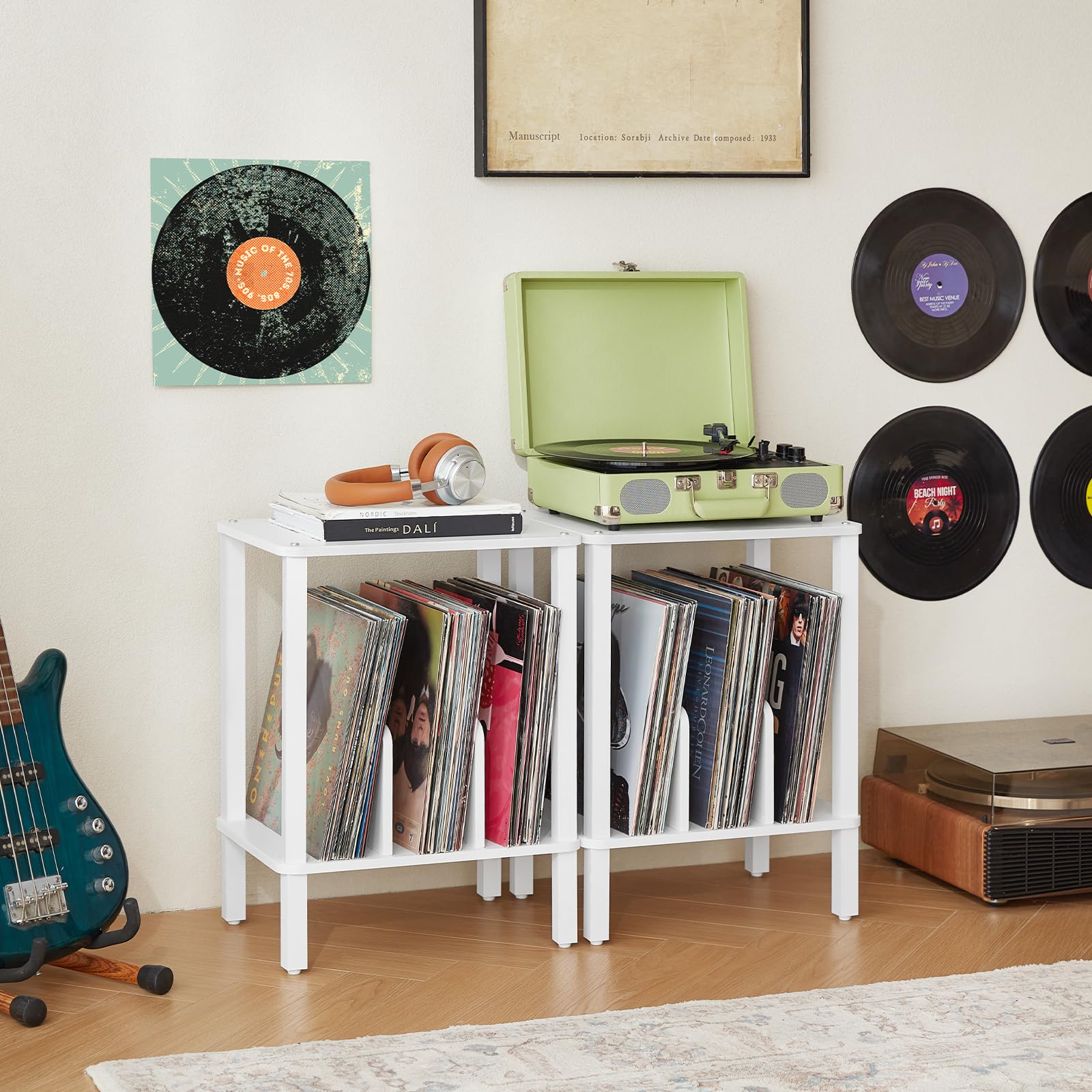 LELELINKY storage shelves organize vinyl collection for easy access