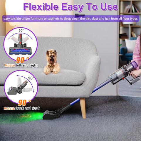 Lemige carpet brush roller lifts embedded dirt and pet hair.