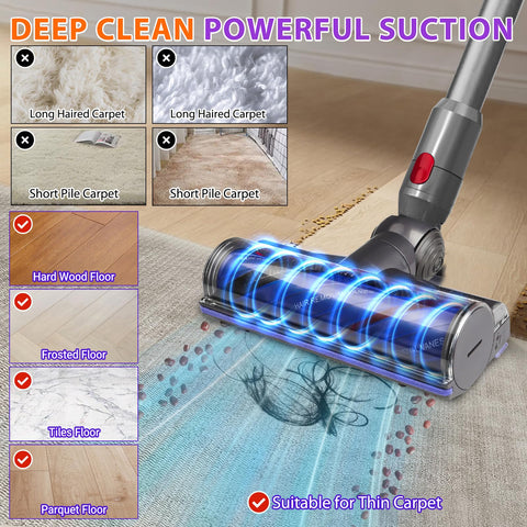 Lemige direct-drive suction boosts debris pickup on hard floors