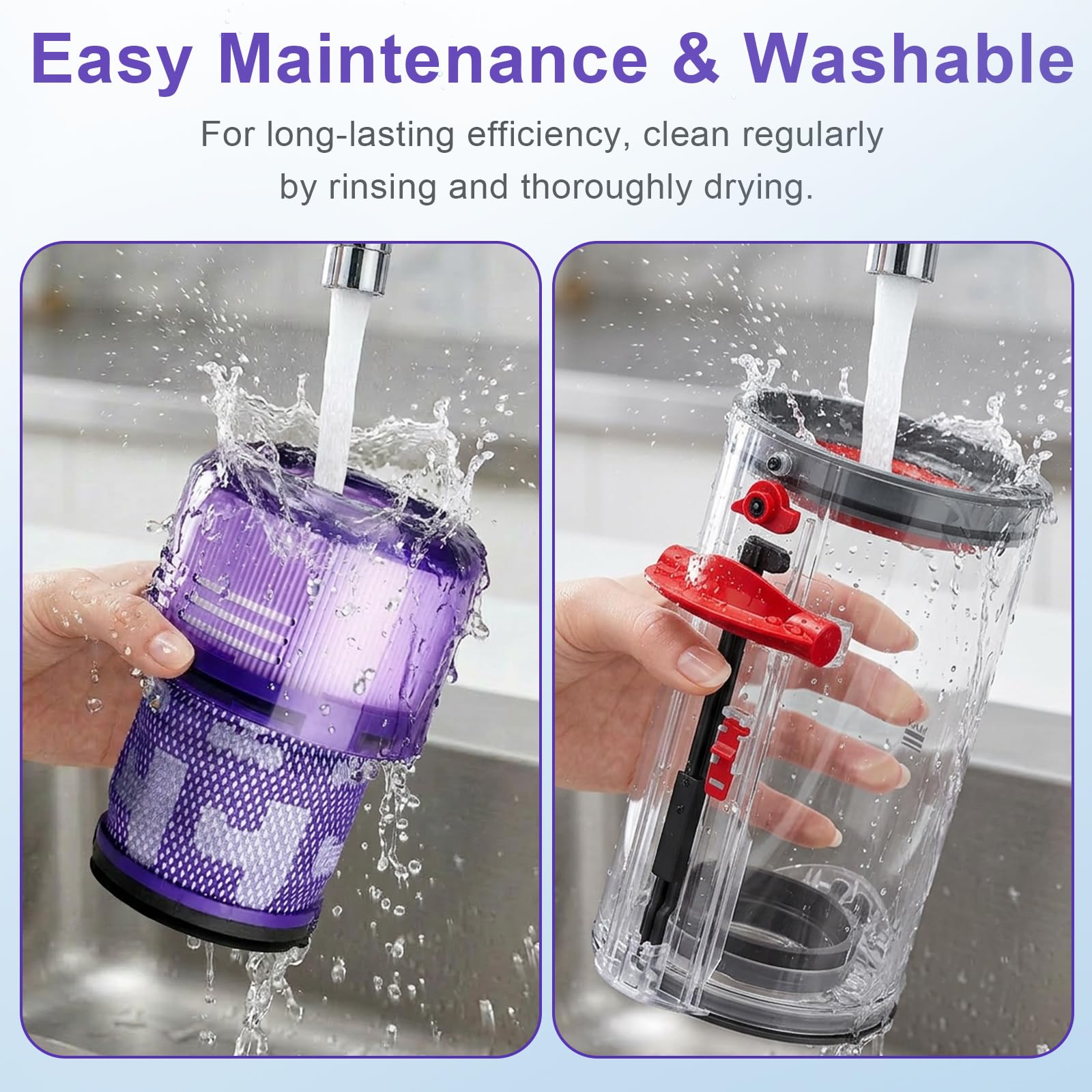 Lemige washable filter for easy maintenance and reuse.