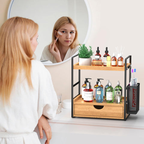 LEMIKKLE anti-slip bottom keeps the organizer stable on slick surfaces