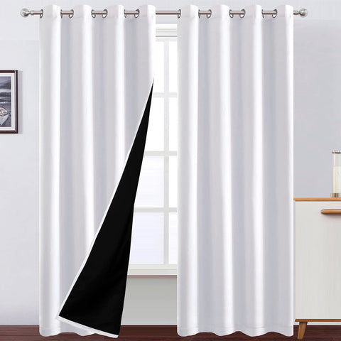 LEMOMO blackout curtains two-panel setup for easy installation and darkening