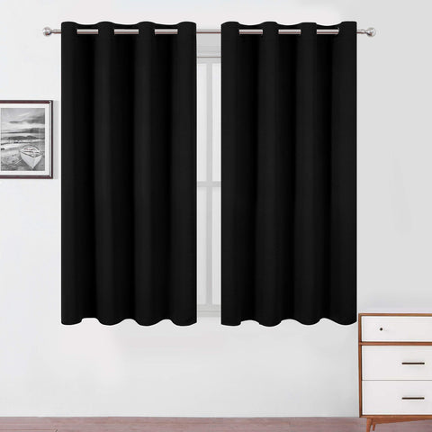 LEMOMO blackout curtains front view with dense fabric for enhanced light control.