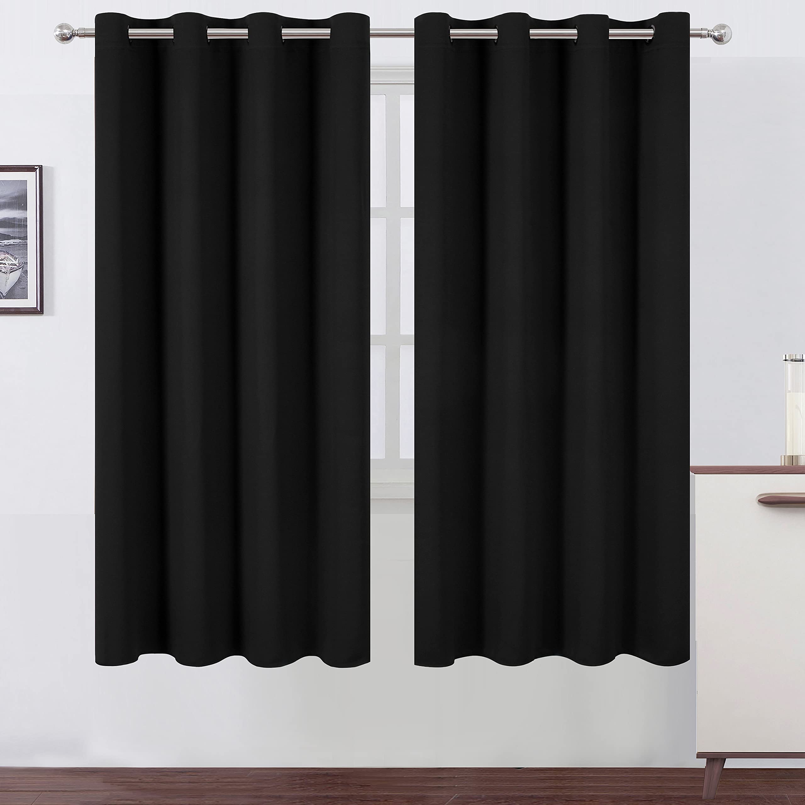 LEMOMO blackout curtains 52x72 in block light and enhance privacy.