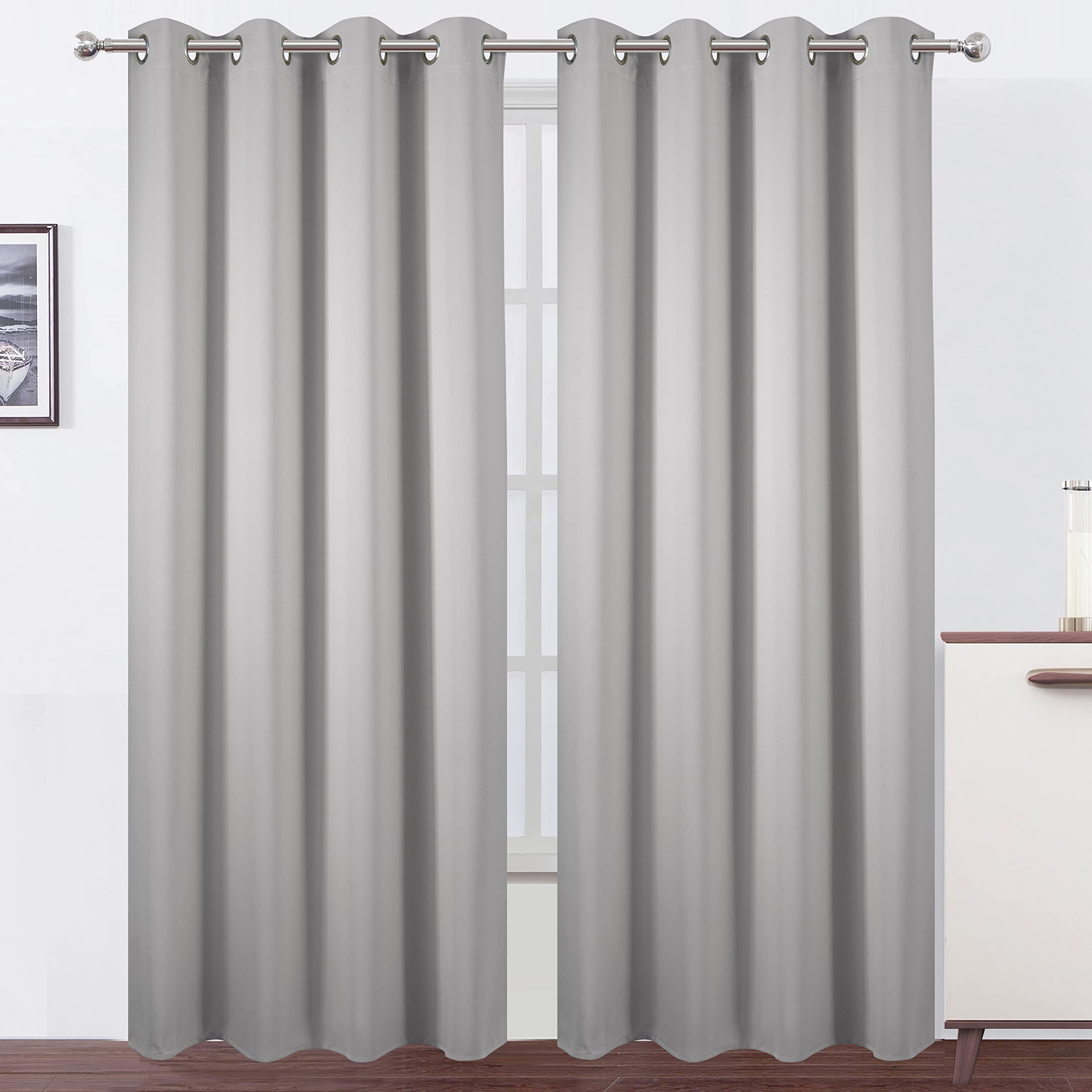 LEMOMO blackout curtains panel 52x84 blocks light for a quieter bedroom.