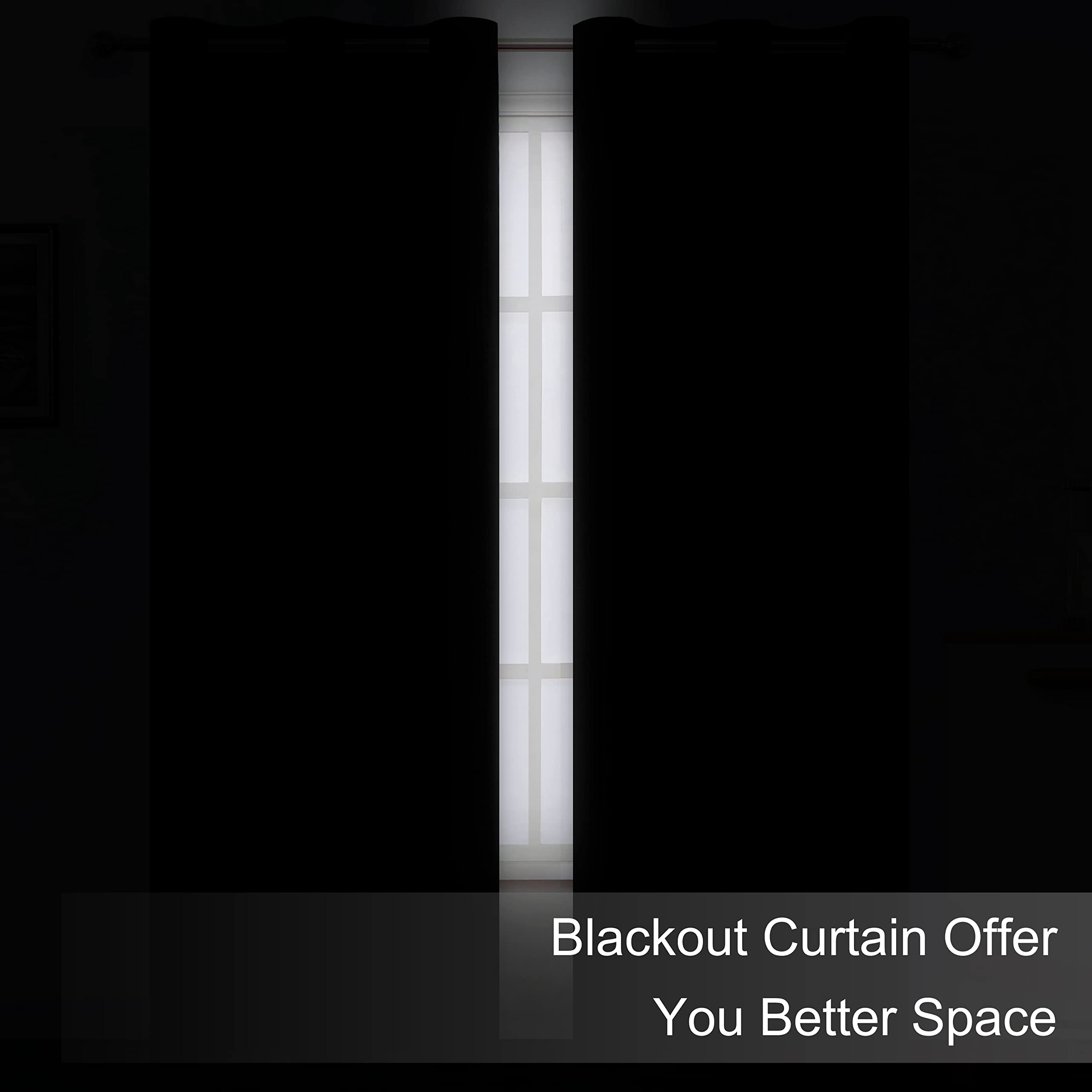 LEMOMO blackout curtains living room panel demonstrates stylish color and room-darkening effect.