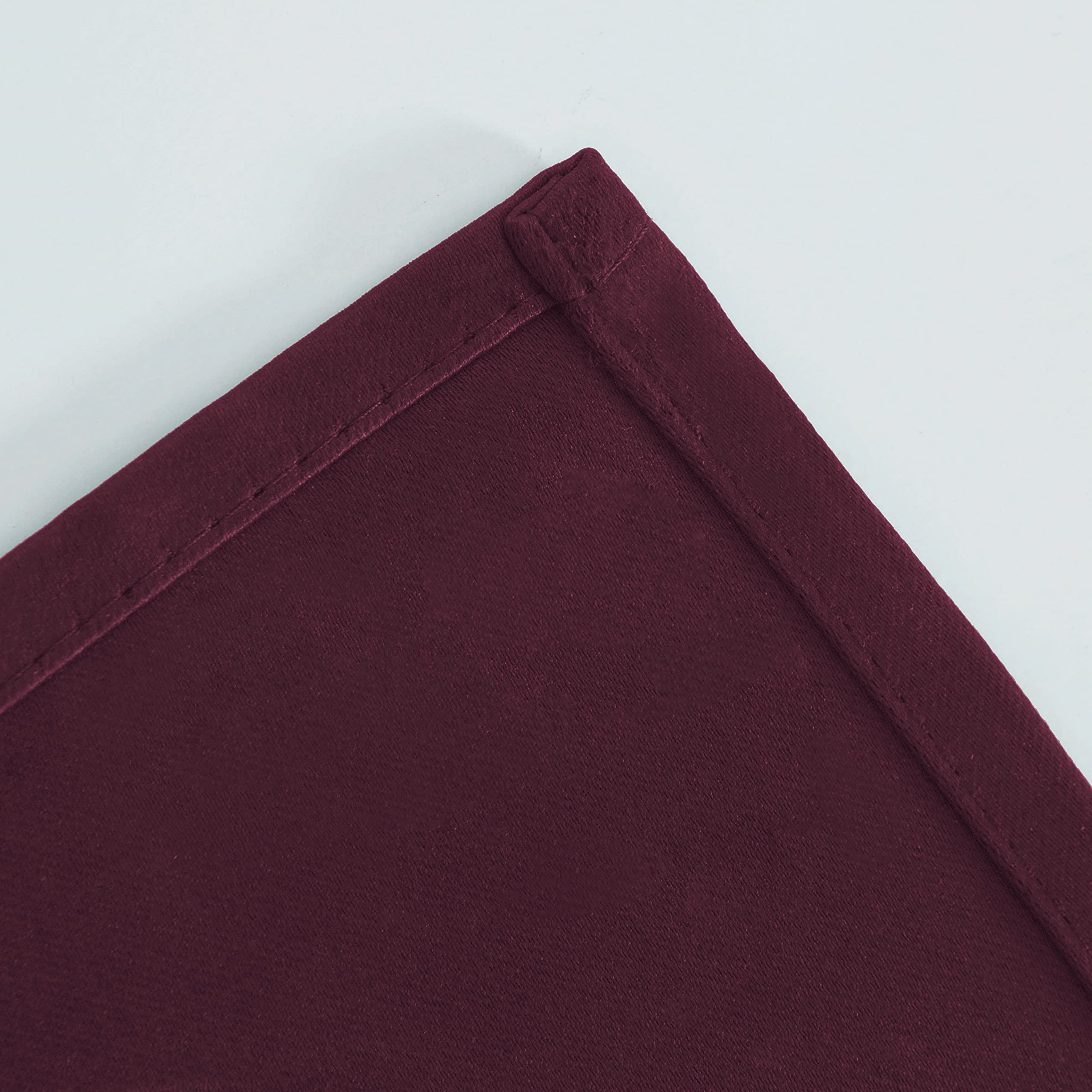 Lemomo burgundy red curtains packaging shown ready for installation