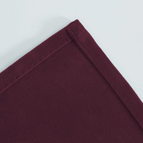 Lemomo burgundy red curtains packaging shown ready for installation