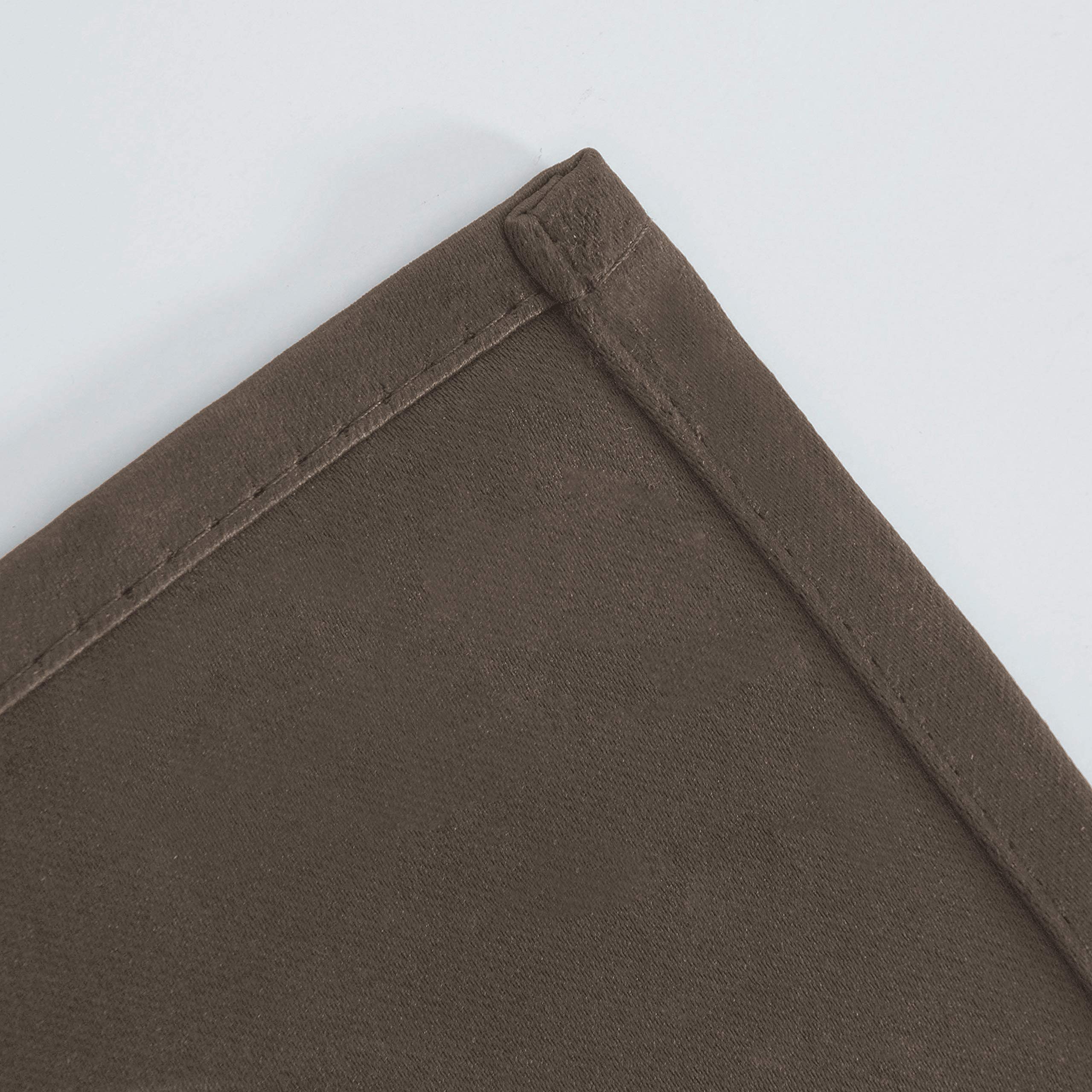 LEMOMO chocolate brown 52x84 living room scene with room darkening panels