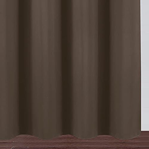 LEMOMO chocolate brown 52x84 nursery room blackout curtains in use