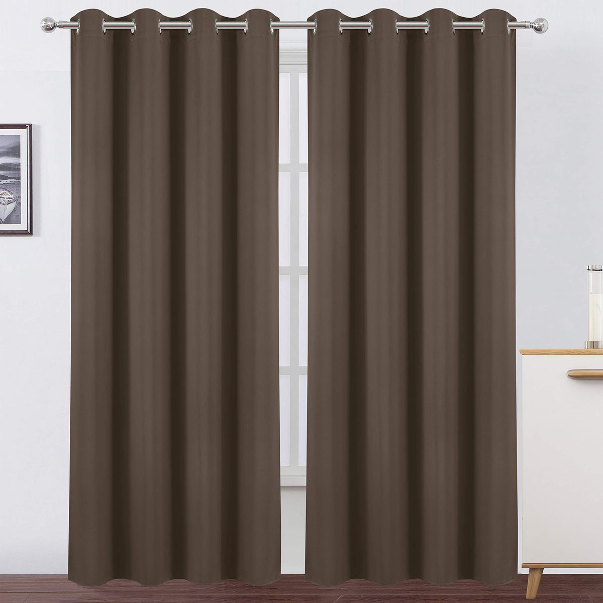 LEMOMO chocolate brown 52x84 panel 1 blocks light for privacy