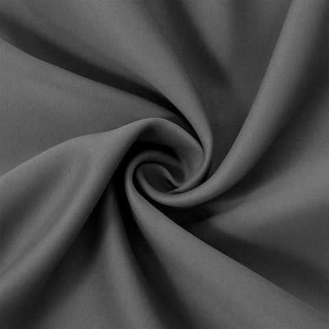 LEMOMO grey blackout curtain close-up highlights soft odor-free polyester texture