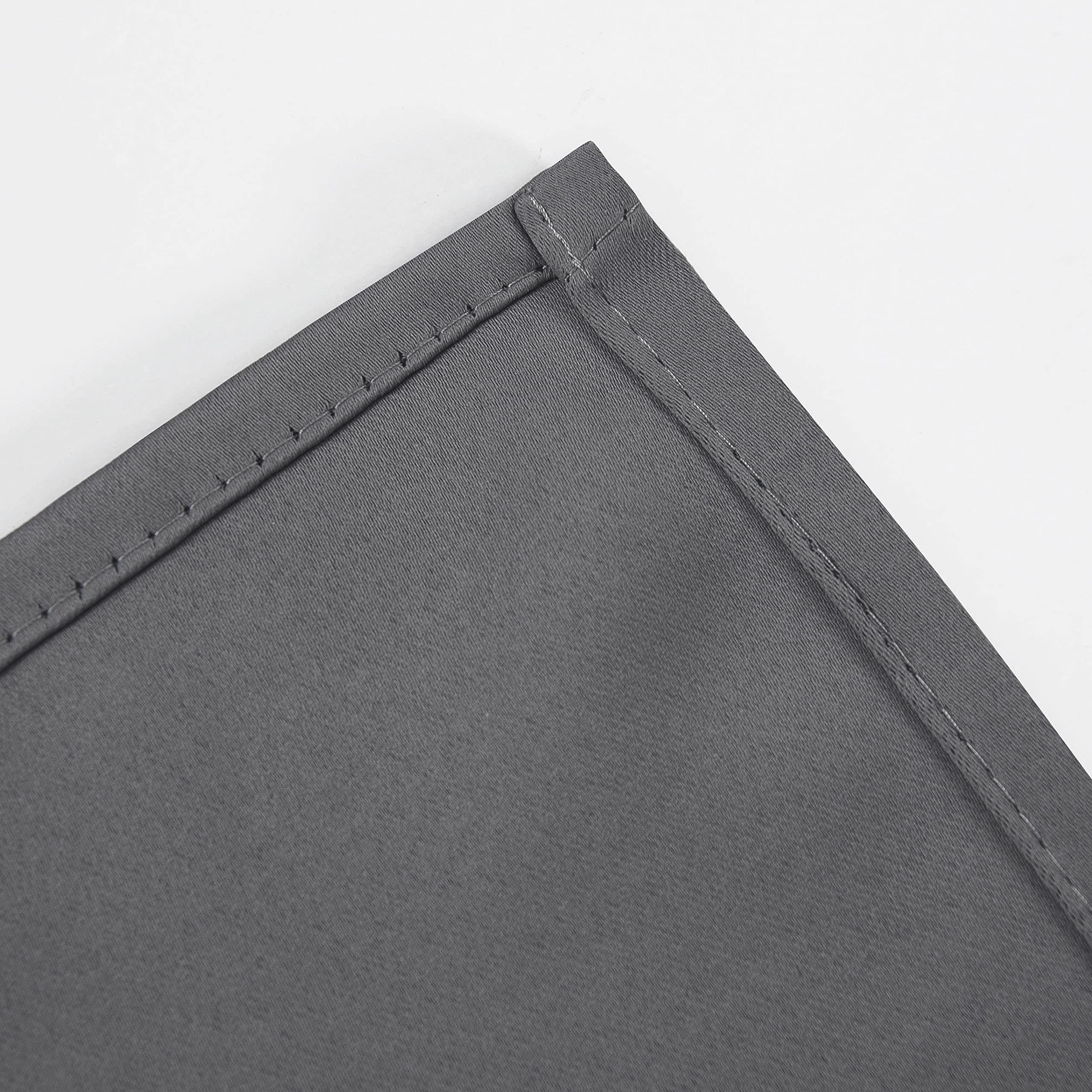LEMOMO soft finish fabric of grey blackout curtain close look