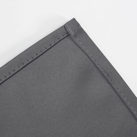 LEMOMO soft finish fabric of grey blackout curtain close look