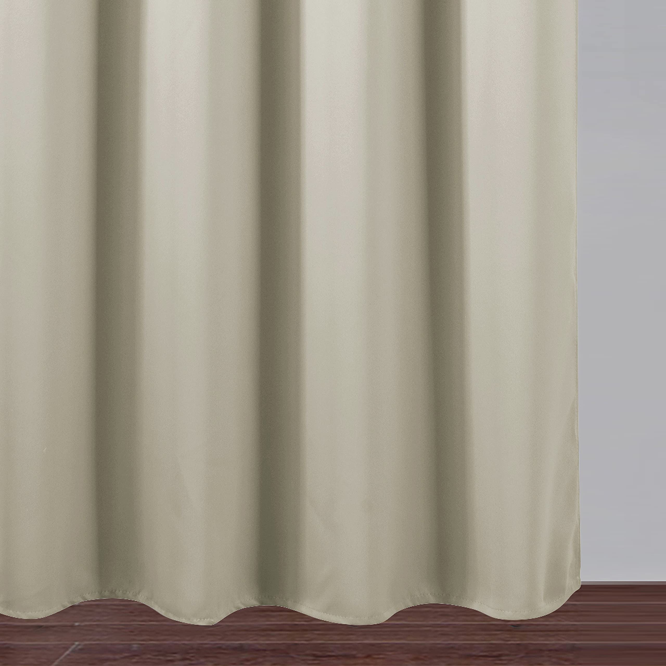 LEMOMO light beige blackout curtains ideal for bedrooms and nurseries.