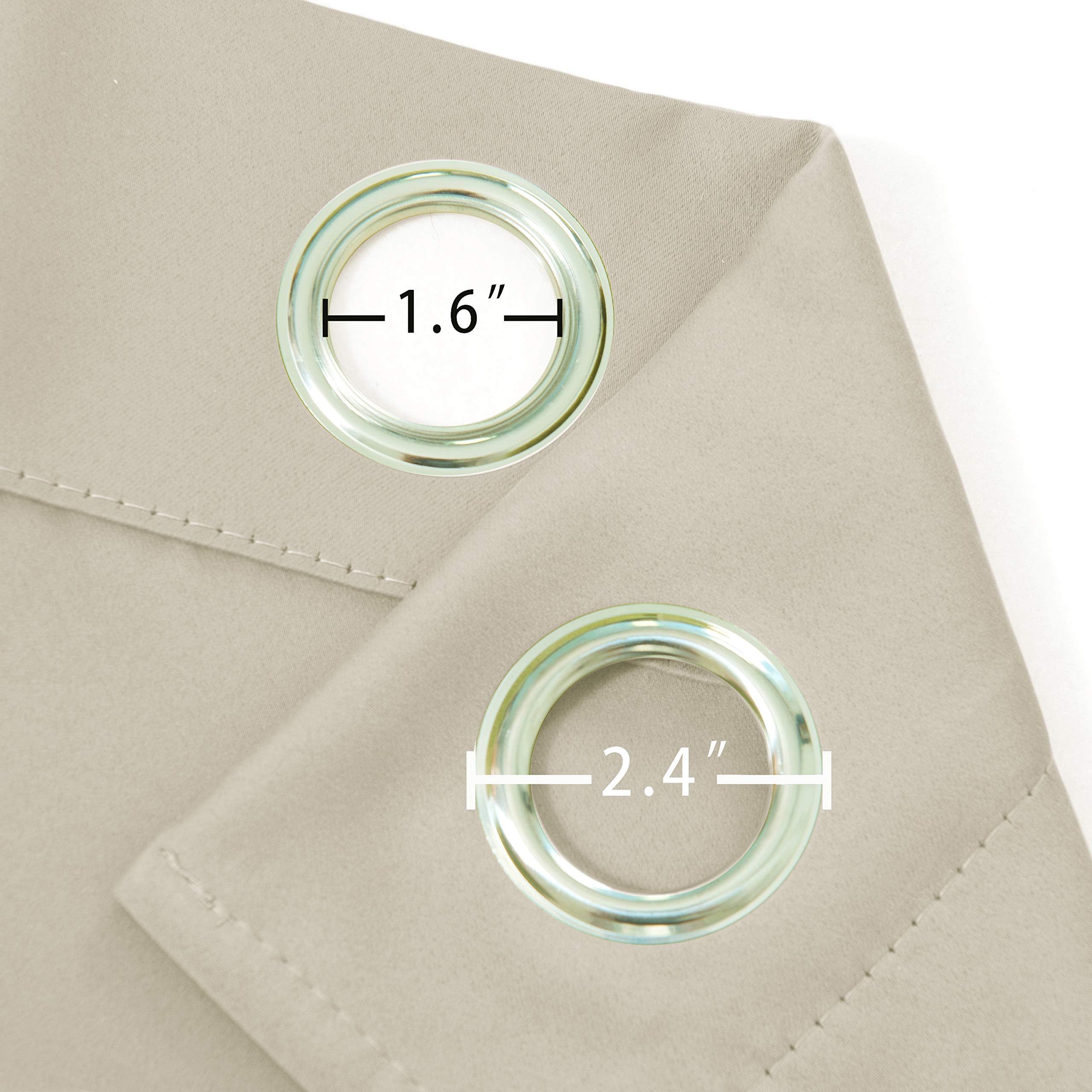 LEMOMO light beige blackout curtains reduce glare and heat.