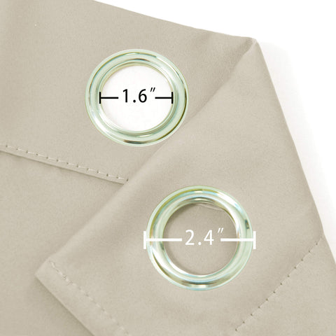 LEMOMO light beige blackout curtains reduce glare and heat.