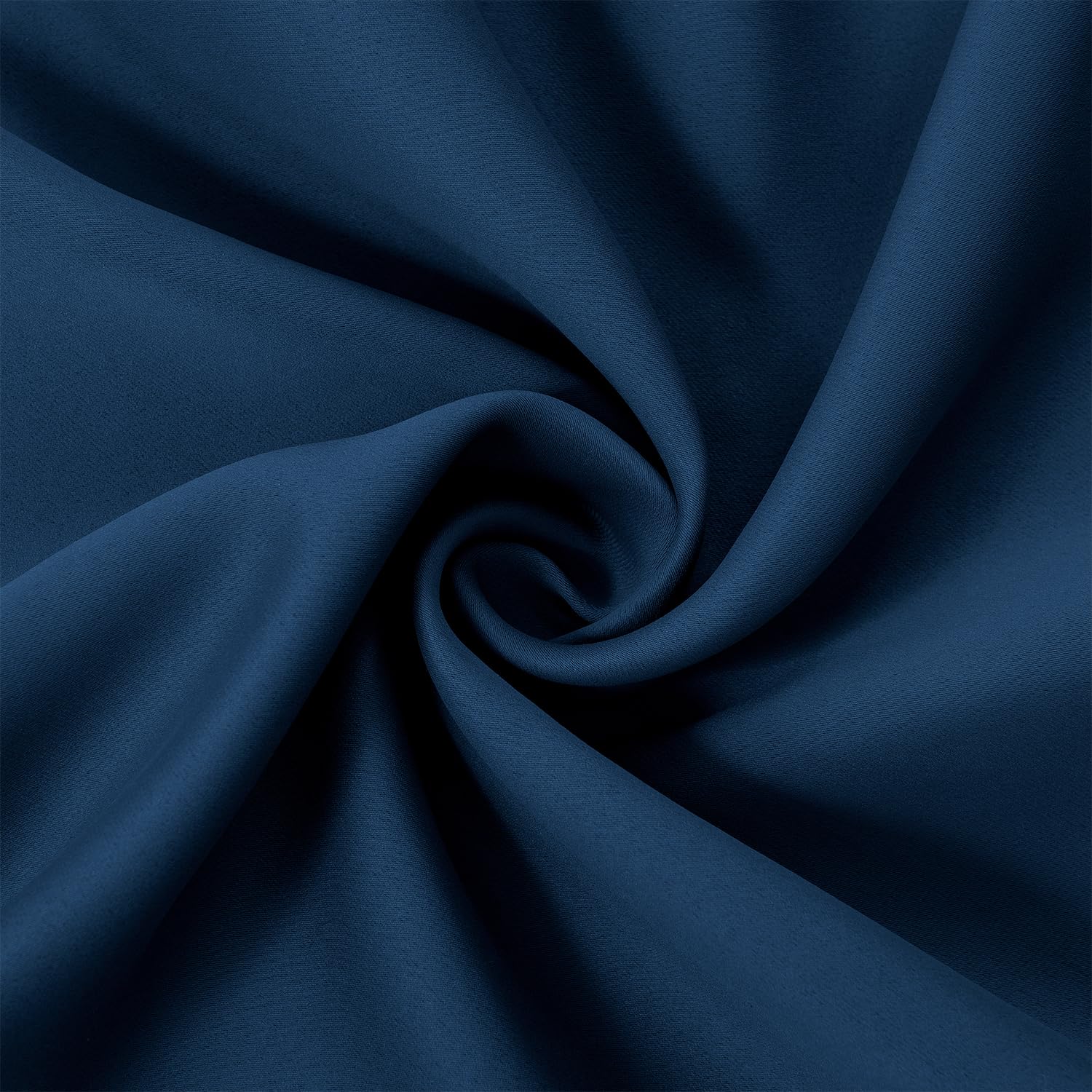 LEMOMO navy blue curtains panel 05; blocks light while maintaining color.