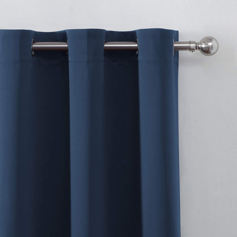 LEMOMO navy blue curtains panel 07; thermal insulation may help comfort.