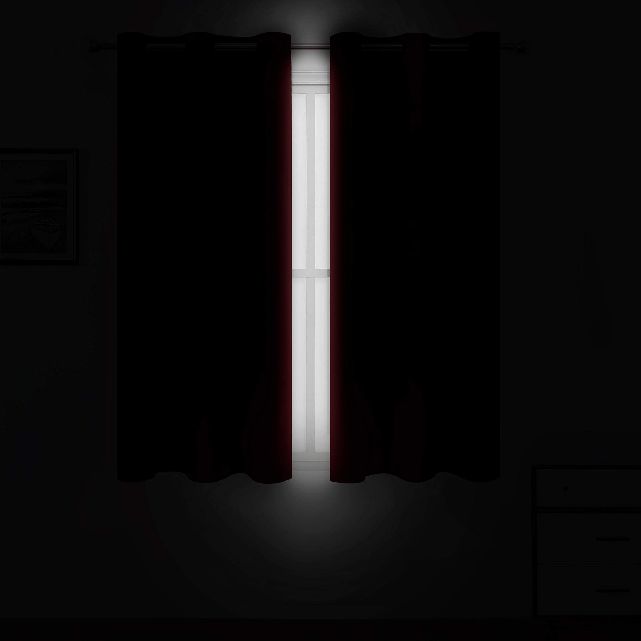 LEMOMO red curtains room-darkening visual ideal for movie night