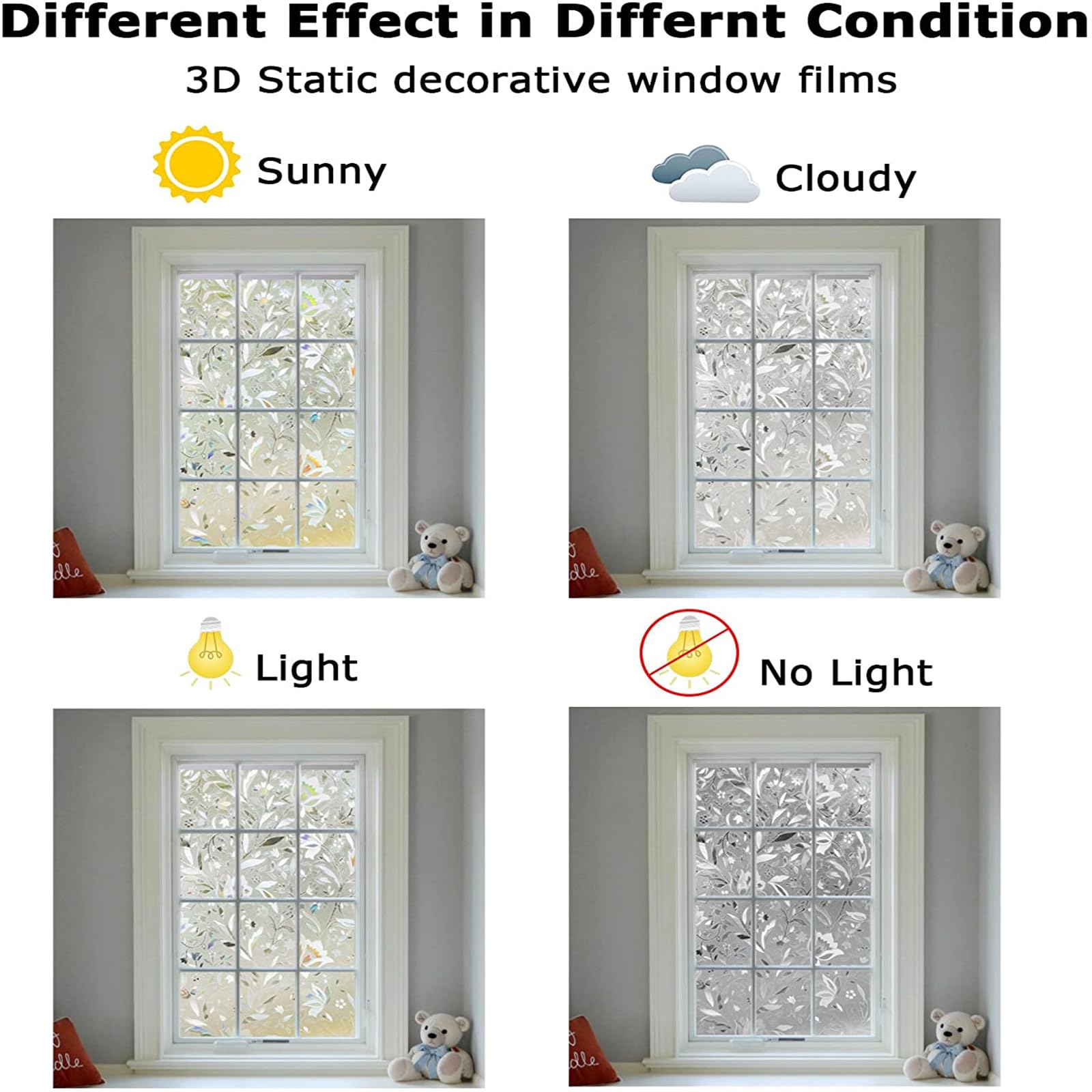 Lemon Cloud Rainbow Tulip window film is easy to remove without residue.