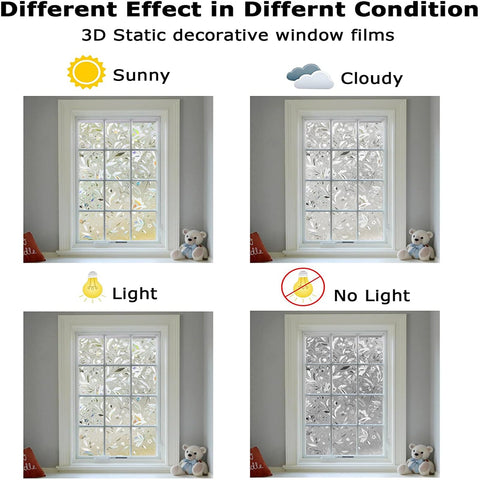 Lemon Cloud Rainbow Tulip window film is easy to remove without residue.
