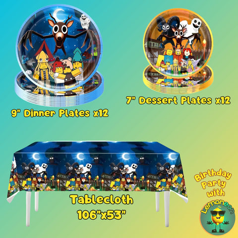 Lemoneon 99 Nights in the Forest plates featuring coordinated color scheme