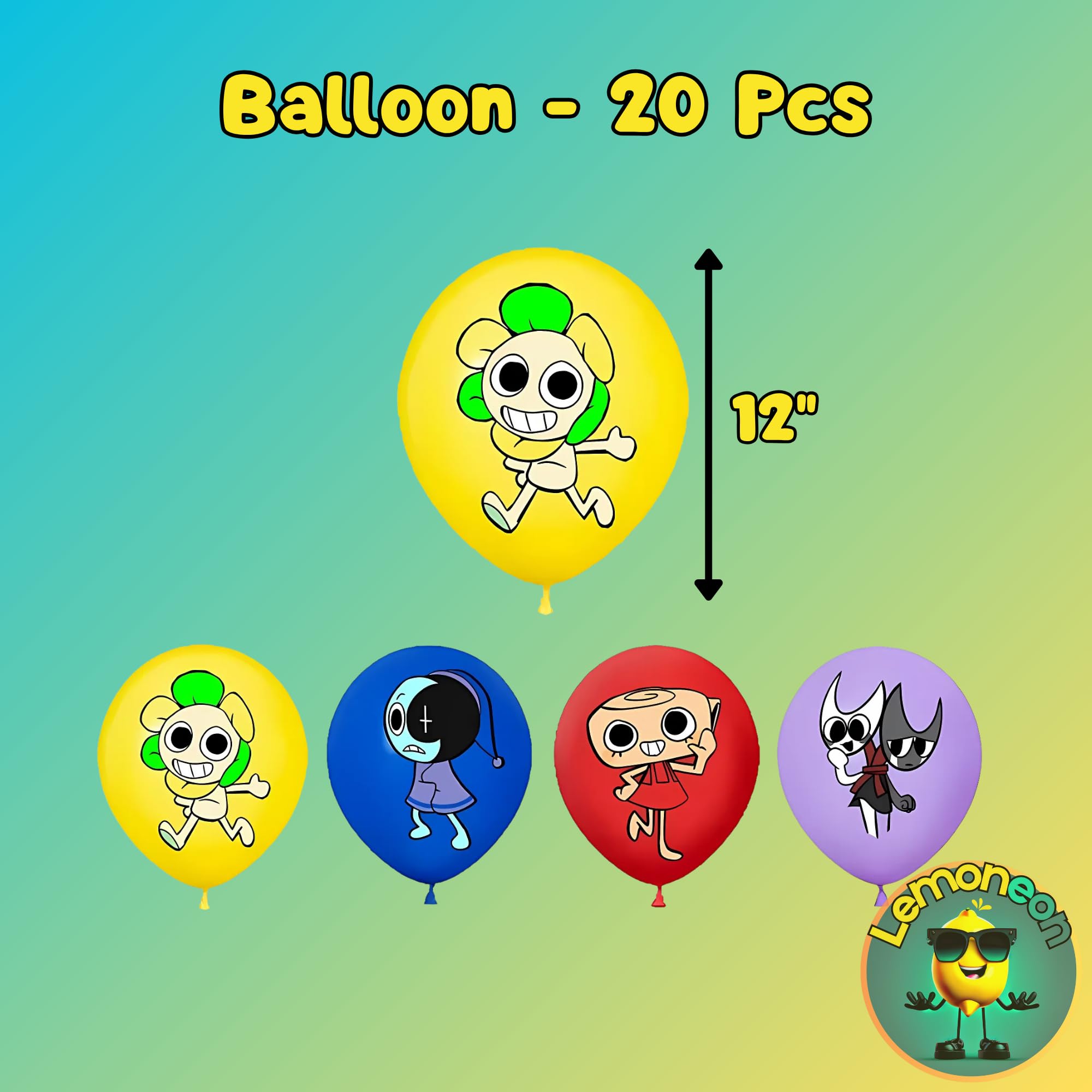 Lemoneon balloons 20-pack for a festive display.