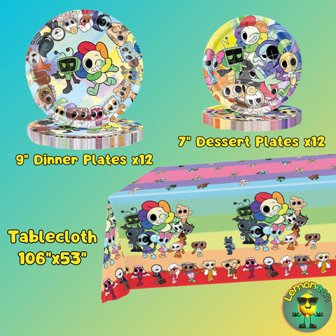 Lemoneon nine-inch plates provide sturdy, vivid serveware for party dining.