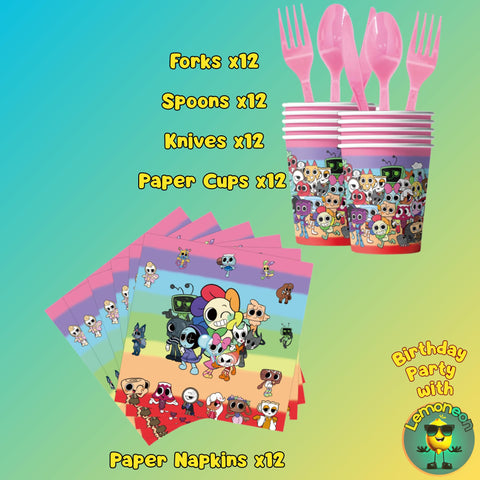 Lemoneon paper cups offer spill-friendly beverage service for kid-friendly gatherings.