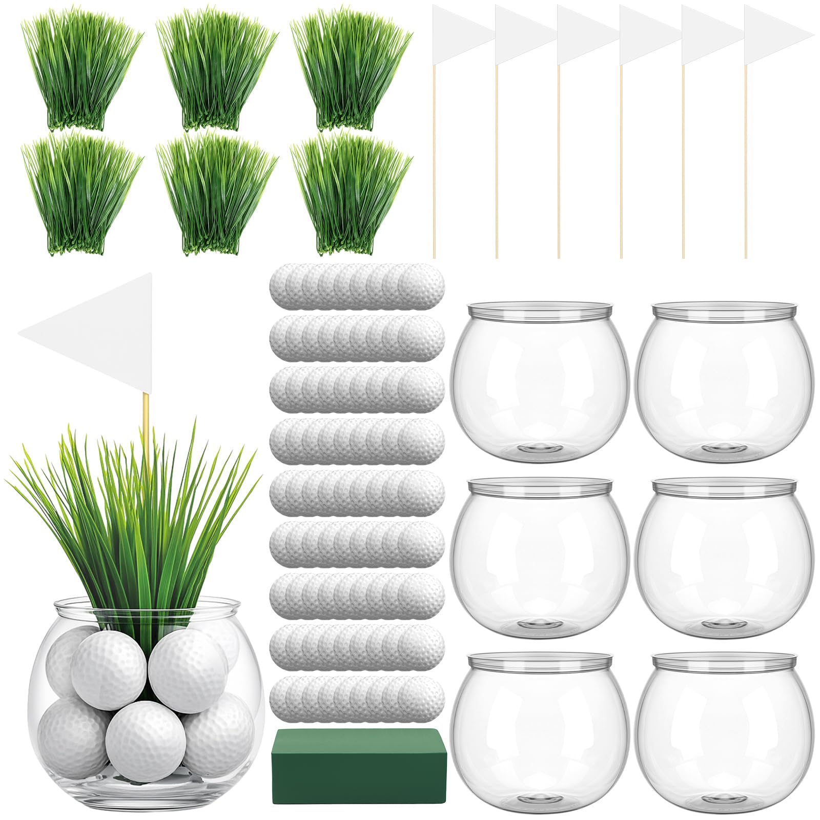 LemonRoad golf centerpiece pot brings elegant, coordinated decor to any party table.