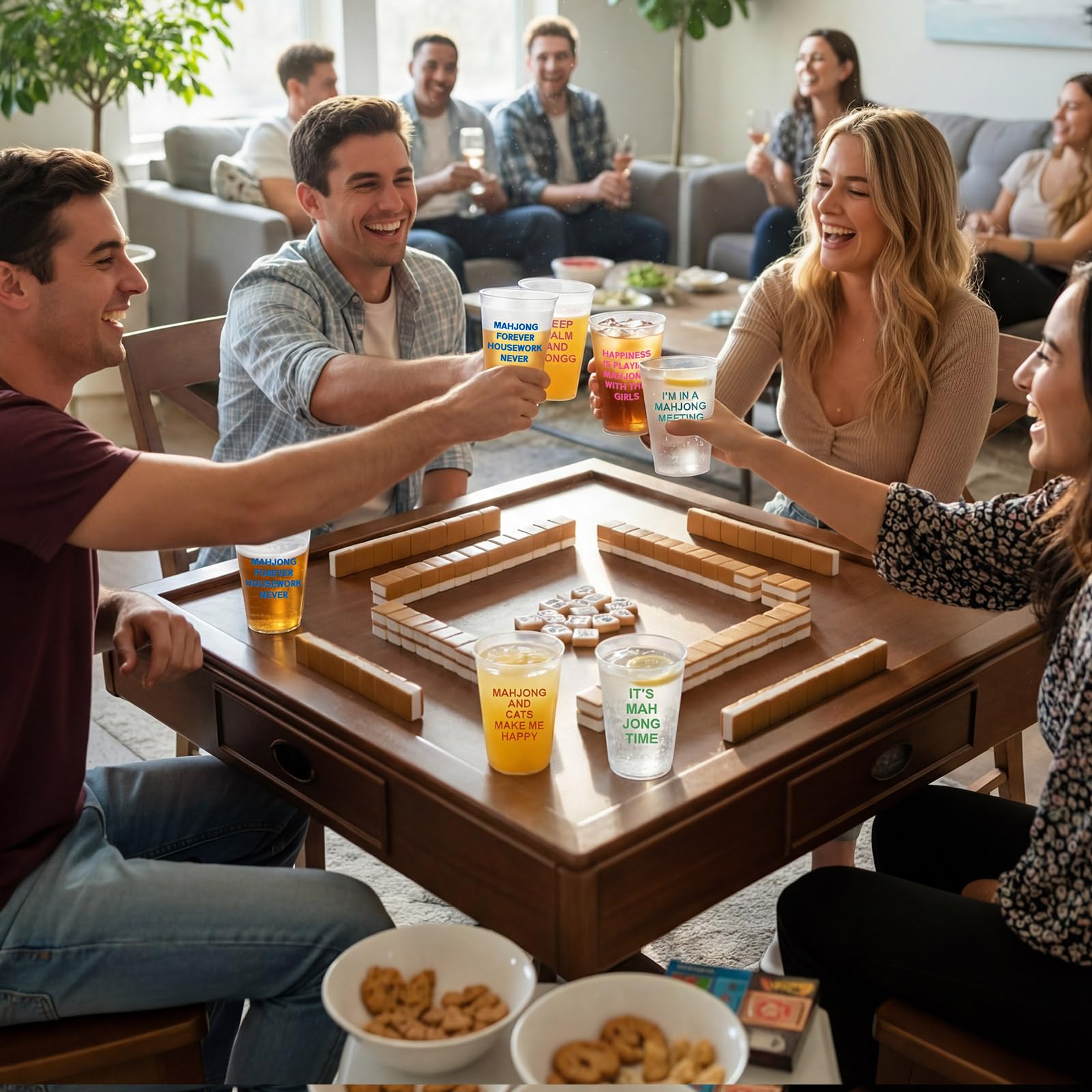 LemonRoad Mahjong cups angle4 durable frosted cups resists fingerprints