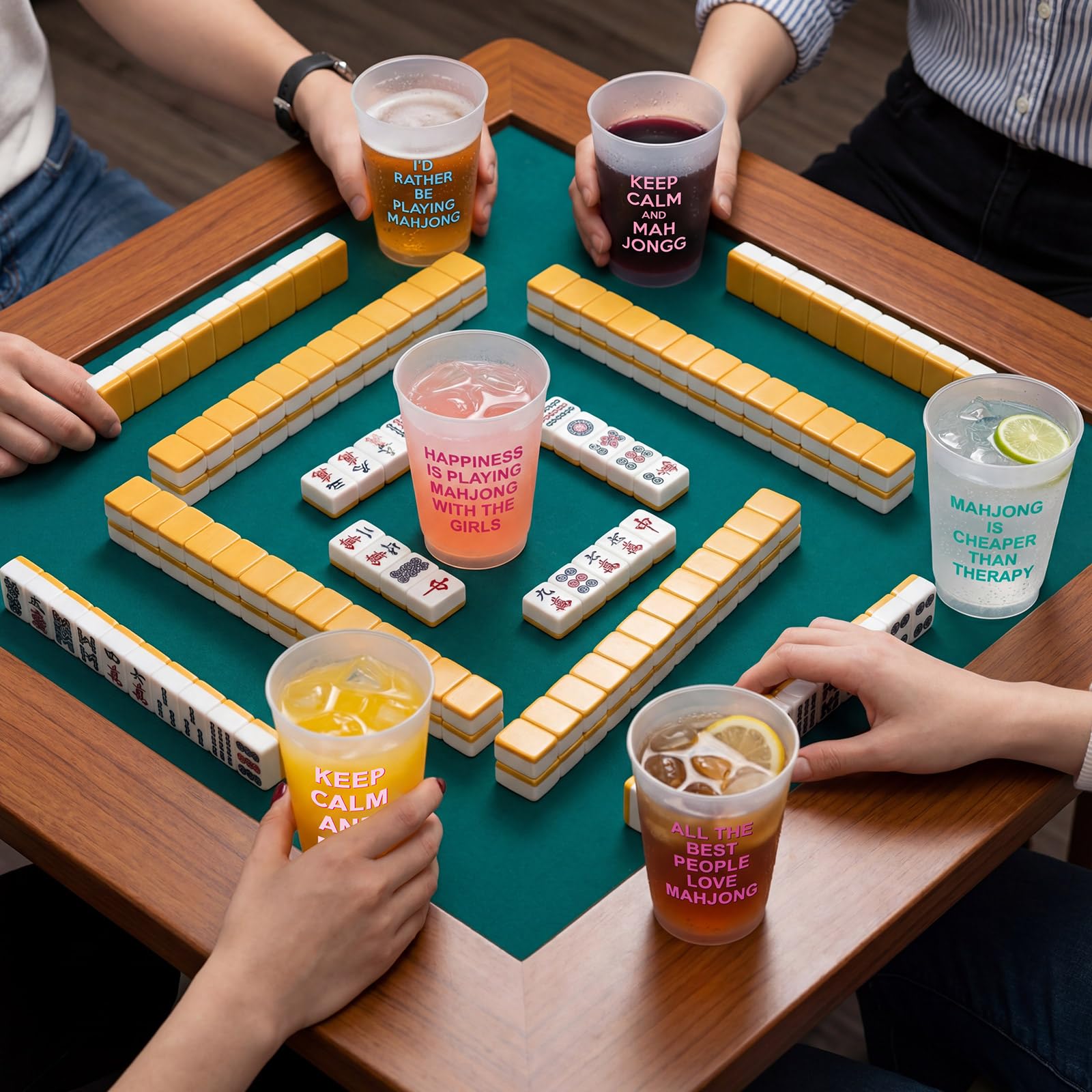 LemonRoad Mahjong cups angle6 versatile for holidays, birthdays, and gatherings