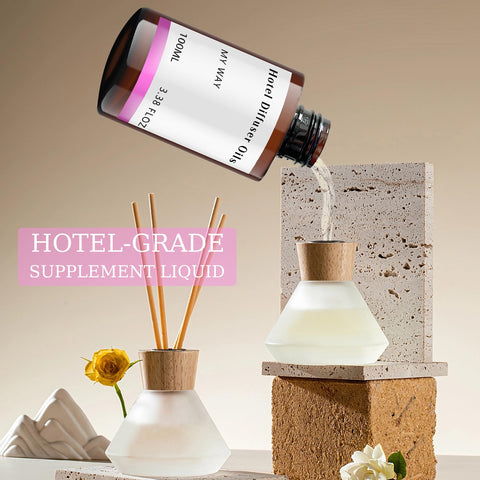 LEMPEFE amber bottle packaging highlighting hotel-inspired luxury scent